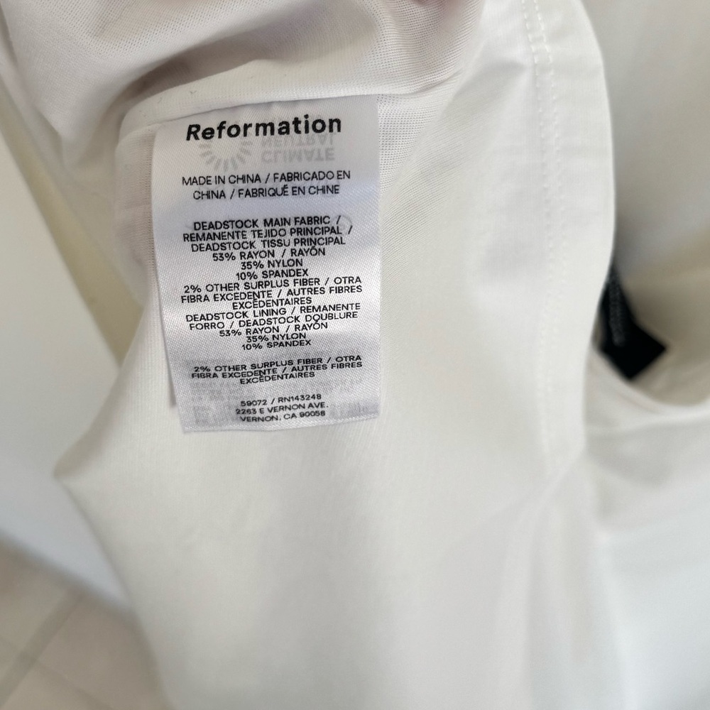 NWOT Reformation x Laura Harrier White Open Back Mini Dress Size L - Picture 4 of 4